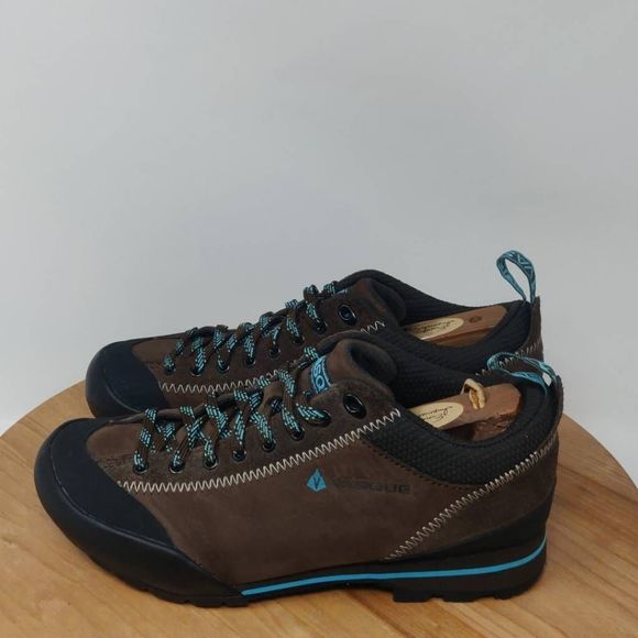 Vasque Rift Hiking Shoes- Womens- Size 7 M- Brown Blue- Low Top-Leather-Sneaker - Picture 3 of 12